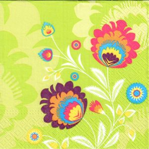 Folklórne kvety na zelenom