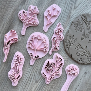 Sada 8ks veľkých pečiatok Floral